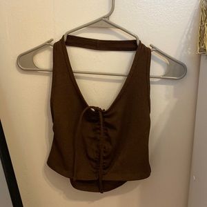 Sparkly Brown Halter Top